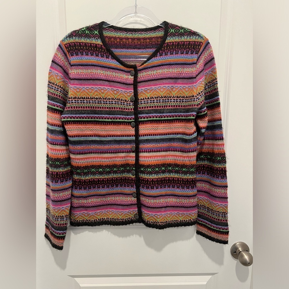 Baby Alpaca Multicolor Sweater Made in Peru Women's